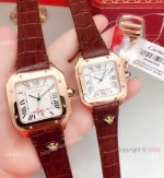 Japan Grade Clone Cartier Santos de Rose Gold Quartz Watch 
